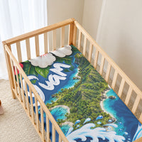 Guam Tropical Island Baby Bed Cover Hibiscus Floral Ocean Waves TS04 - Polynesian Pride