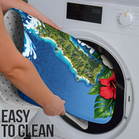 Guam Tropical Island Bathroom Set Hibiscus Floral Ocean Waves