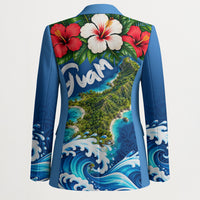 Guam Tropical Island Blazer Hibiscus Floral Ocean Waves TS04 - Polynesian Pride
