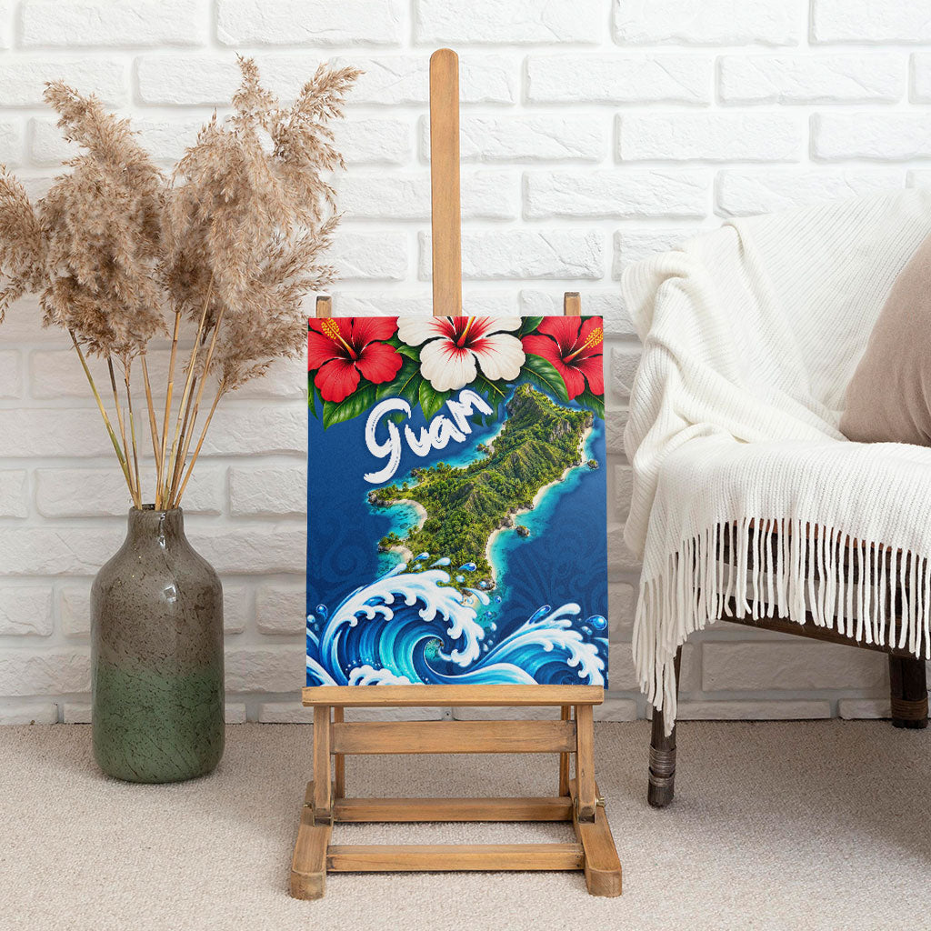 Guam Tropical Island Canvas Wall Art Hibiscus Floral Ocean Waves TS04 - Polynesian Pride