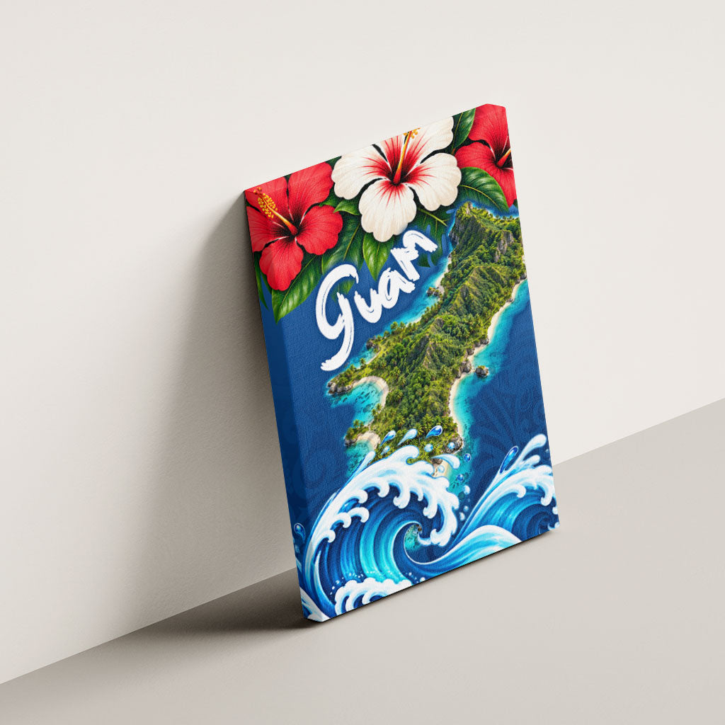 Guam Tropical Island Canvas Wall Art Hibiscus Floral Ocean Waves TS04 - Polynesian Pride