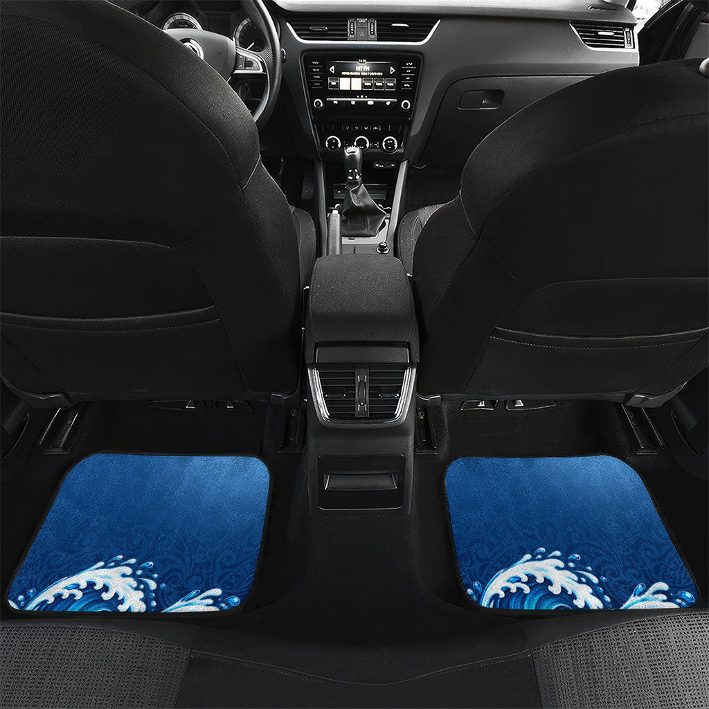 Guam Tropical Island Car Mats Hibiscus Floral Ocean Waves