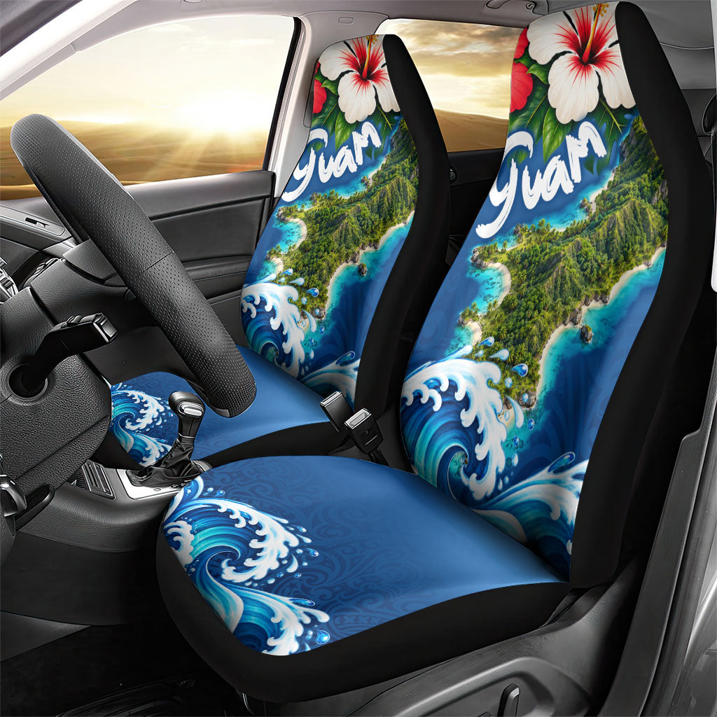 Guam Tropical Island Car Seat Cover Hibiscus Floral Ocean Waves TS04 - Polynesian Pride