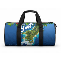 Guam Tropical Island Duffle Bag Hibiscus Floral Ocean Waves