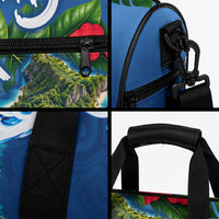 Guam Tropical Island Duffle Bag Hibiscus Floral Ocean Waves