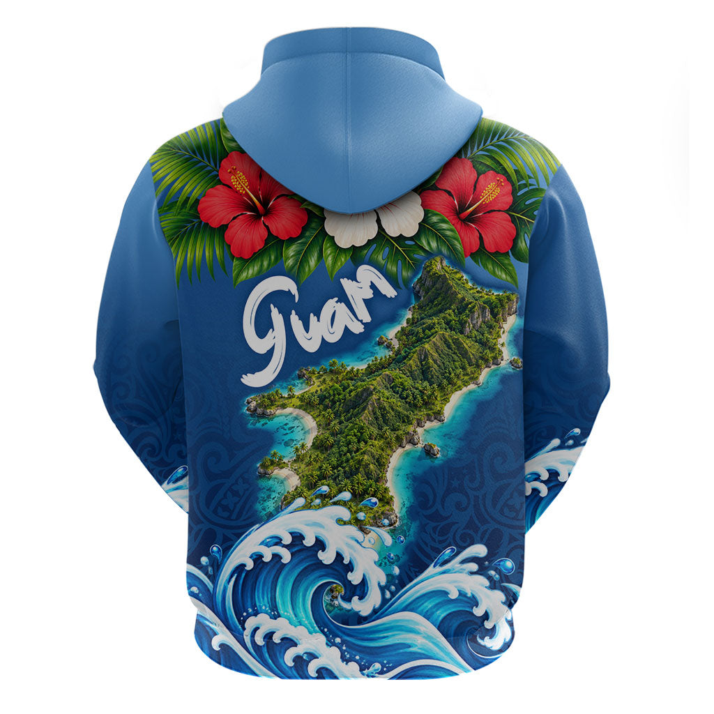 Guam Tropical Island Hoodie Hibiscus Floral Ocean Waves TS04 - Polynesian Pride