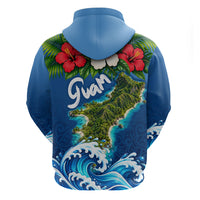 Guam Tropical Island Hoodie Hibiscus Floral Ocean Waves TS04 - Polynesian Pride