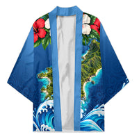 Guam Tropical Island Kimono Hibiscus Floral Ocean Waves