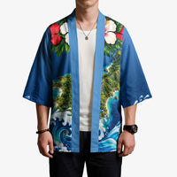 Guam Tropical Island Kimono Hibiscus Floral Ocean Waves