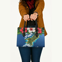 Guam Tropical Island Leather Bag Hibiscus Floral Ocean Waves TS04 - Polynesian Pride