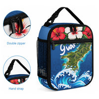 Guam Tropical Island Lunch Bag Hibiscus Floral Ocean Waves
