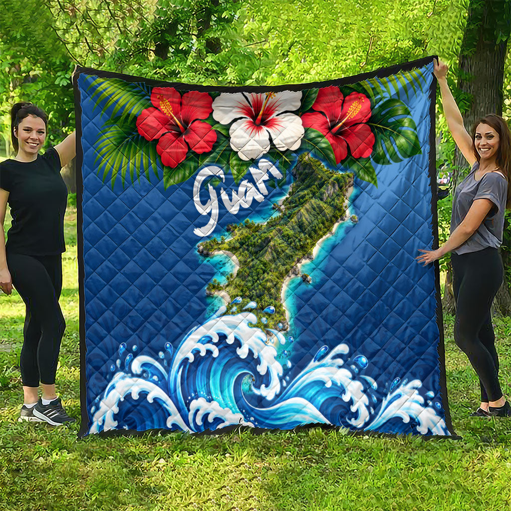Guam Tropical Island Quilt Hibiscus Floral Ocean Waves TS04 - Polynesian Pride