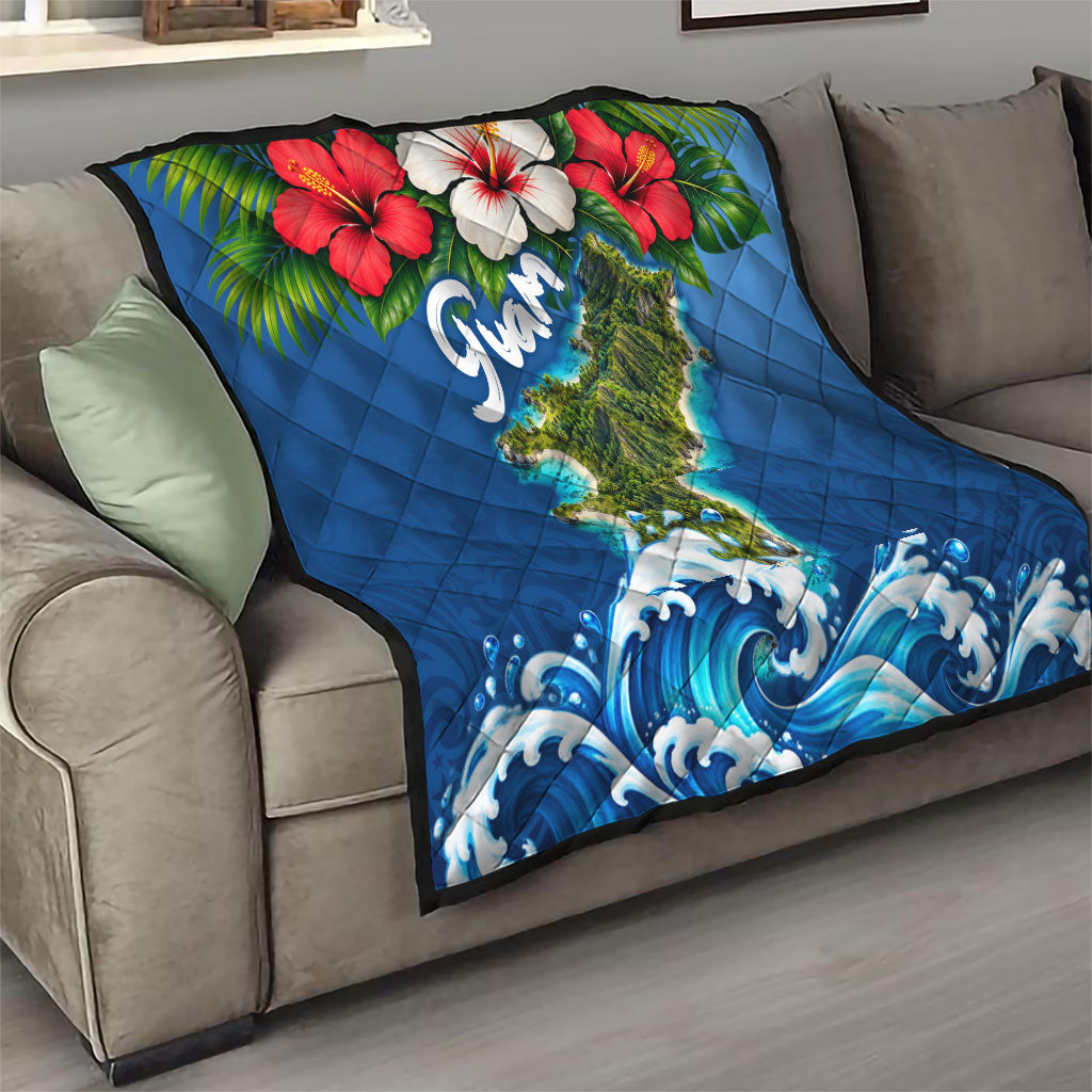 Guam Tropical Island Quilt Hibiscus Floral Ocean Waves TS04 - Polynesian Pride