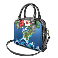 Guam Tropical Island Shoulder Handbag Hibiscus Floral Ocean Waves