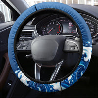 Guam Tropical Island Steering Wheel Cover Hibiscus Floral Ocean Waves