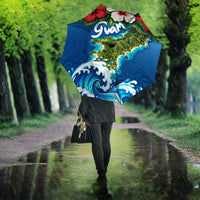 Guam Tropical Island Umbrella Hibiscus Floral Ocean Waves