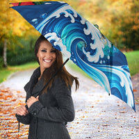 Guam Tropical Island Umbrella Hibiscus Floral Ocean Waves