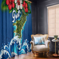 Guam Tropical Island Window Curtain Hibiscus Floral Ocean Waves TS04 - Polynesian Pride