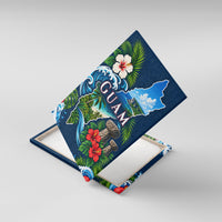 Guam Map Latte Stone Canvas Wall Art Hibiscus Floral Coastal Landscape