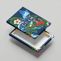 Guam Map Latte Stone Canvas Wall Art Hibiscus Floral Coastal Landscape