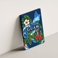 Guam Map Latte Stone Canvas Wall Art Hibiscus Floral Coastal Landscape