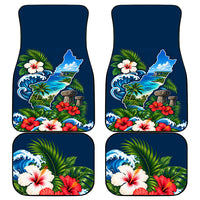 Guam Map Latte Stone Car Mats Hibiscus Floral Coastal Landscape