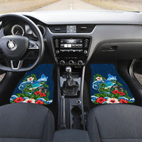 Guam Map Latte Stone Car Mats Hibiscus Floral Coastal Landscape