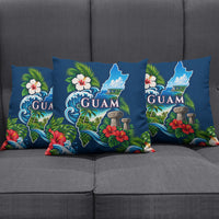 Guam Map Latte Stone Pillow Cover Hibiscus Floral Coastal Landscape TS04 - Polynesian Pride