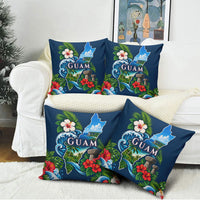 Guam Map Latte Stone Pillow Cover Hibiscus Floral Coastal Landscape TS04 - Polynesian Pride