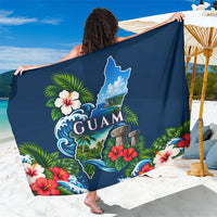 Guam Map Latte Stone Sarong Hibiscus Floral Coastal Landscape