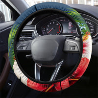 Guam Map Latte Stone Steering Wheel Cover Hibiscus Floral Coastal Landscape TS04 - Polynesian Pride