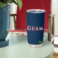 Guam Map Latte Stone Tumbler Cup Hibiscus Floral Coastal Landscape