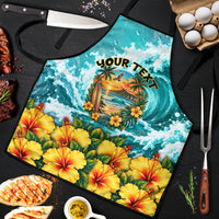Personalized Hawaii 60th Birthday Eagle Apron Tropical Sunset Beach Hibiscus Ocean Wave