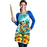 Personalized Hawaii 60th Birthday Eagle Apron Tropical Sunset Beach Hibiscus Ocean Wave