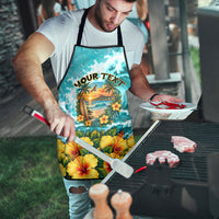 Personalized Hawaii 60th Birthday Eagle Apron Tropical Sunset Beach Hibiscus Ocean Wave