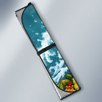 Personalized Hawaii 60th Birthday Eagle Auto Sun Shade Tropical Sunset Beach Hibiscus Ocean Wave TS04 - Polynesian Pride