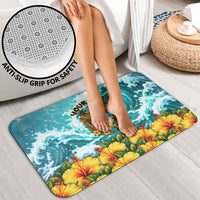 Personalized Hawaii 60th Birthday Eagle Bathroom Set Tropical Sunset Beach Hibiscus Ocean Wave