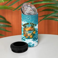 Personalized Hawaii 60th Birthday Eagle 4 in 1 Can Cooler Tumbler Tropical Sunset Beach Hibiscus Ocean Wave TS04 - Polynesian Pride