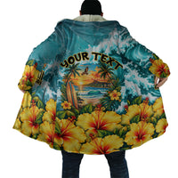 Personalized Hawaii 60th Birthday Eagle Cloak Tropical Sunset Beach Hibiscus Ocean Wave