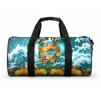 Personalized Hawaii 60th Birthday Eagle Duffle Bag Tropical Sunset Beach Hibiscus Ocean Wave