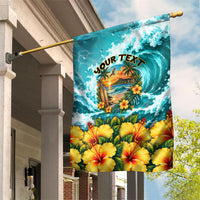 Personalized Hawaii 60th Birthday Eagle Garden Flag Tropical Sunset Beach Hibiscus Ocean Wave
