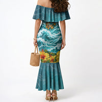 Personalized Hawaii 60th Birthday Eagle Mermaid Dress Tropical Sunset Beach Hibiscus Ocean Wave TS04 - Polynesian Pride