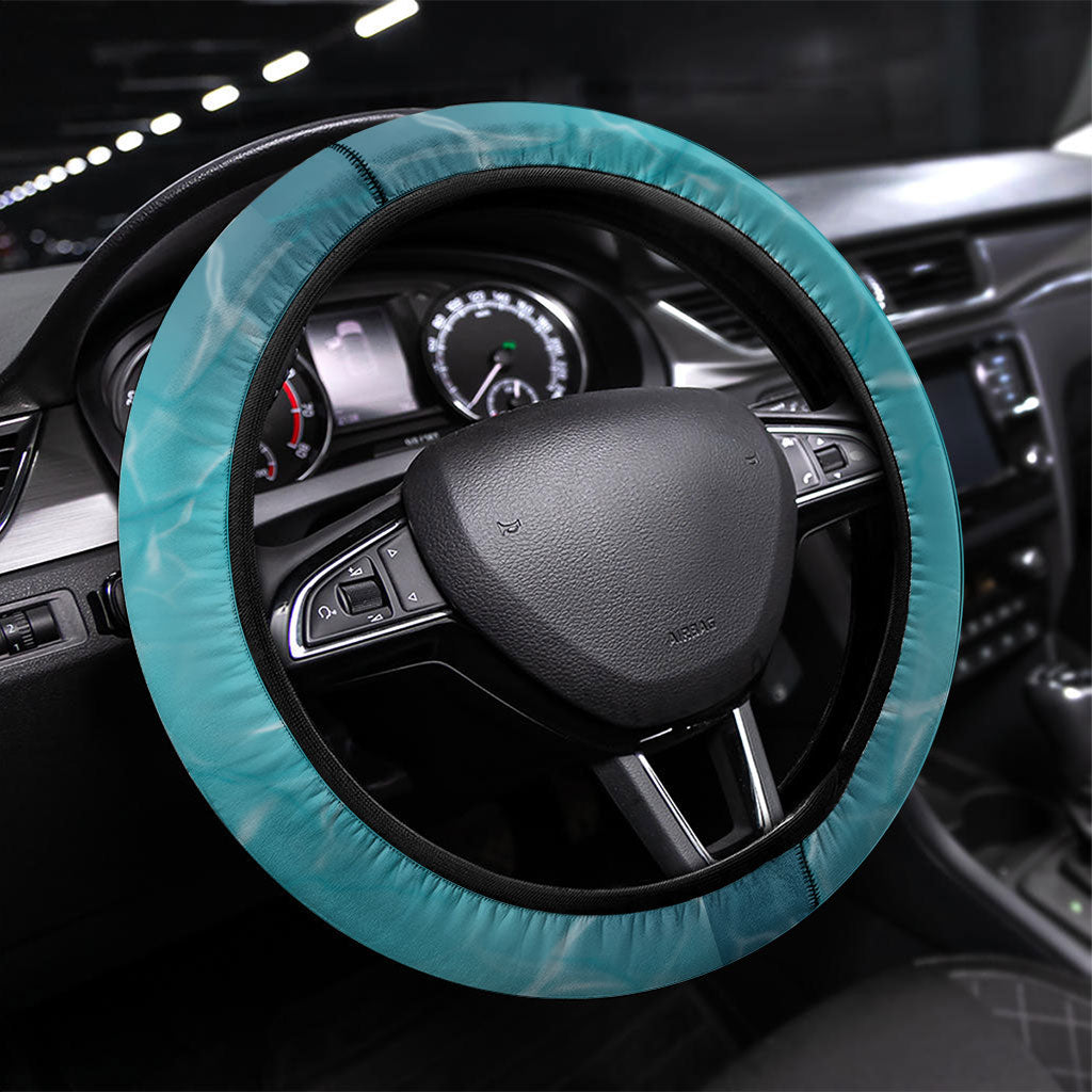 Hawaii 60th Birthday Eagle Steering Wheel Cover Tropical Sunset Beach Hibiscus Ocean Wave