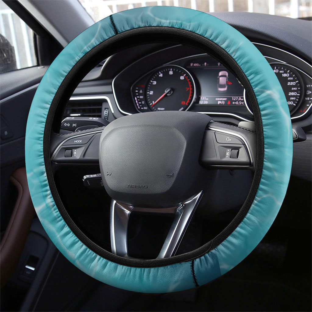 Hawaii 60th Birthday Eagle Steering Wheel Cover Tropical Sunset Beach Hibiscus Ocean Wave