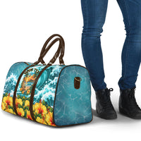 Personalized Hawaii 60th Birthday Eagle Travel Bag Tropical Sunset Beach Hibiscus Ocean Wave