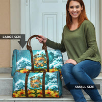 Personalized Hawaii 60th Birthday Eagle Travel Bag Tropical Sunset Beach Hibiscus Ocean Wave