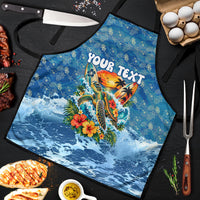 Personalized Hawaii 60th Birthday Sea Turtle Apron Tropical Ocean Wave Floral Surfboard