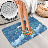 Personalized Hawaii 60th Birthday Sea Turtle Bathroom Set Tropical Ocean Wave Floral Surfboard TS04 - Polynesian Pride