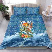 Personalized Hawaii 60th Birthday Sea Turtle Bedding Set Tropical Ocean Wave Floral Surfboard TS04 - Polynesian Pride