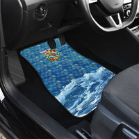 Personalized Hawaii 60th Birthday Sea Turtle Car Mats Tropical Ocean Wave Floral Surfboard